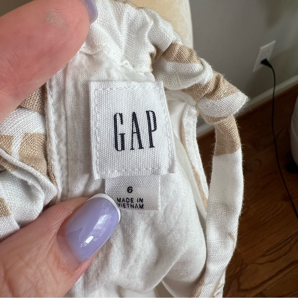 Gap Tie- Back Palm Print Halter Linen Dress - Picture 8 of 9